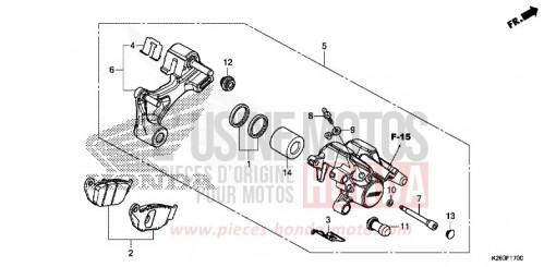 ETRIER DE FREIN ARRIERE MSX125F de 2015
